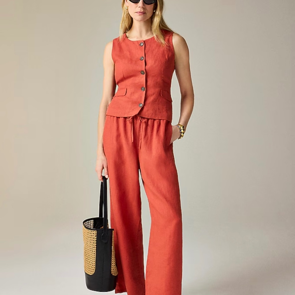 Jcrew Soleil linen pants in Red Sand